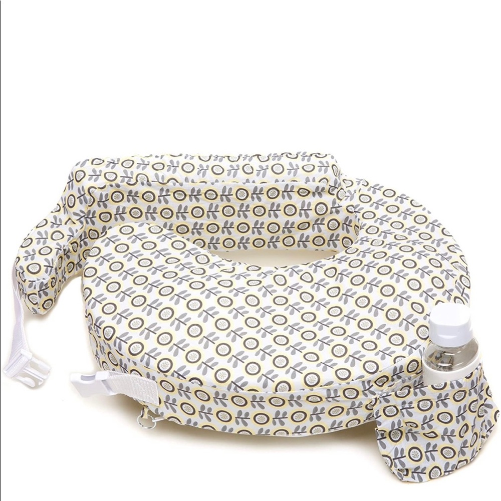 My Brest Friend Original Nursing Posture Pillow, Sunshine Poppy - Grey, Yellow